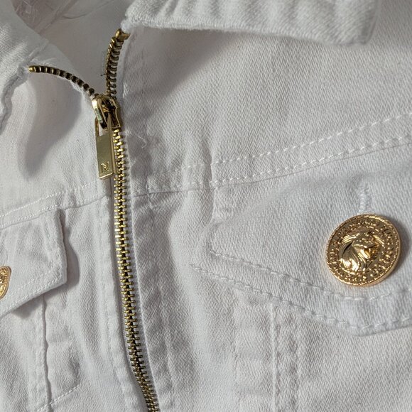 White Cropped Lightweight Cotton Jacket, S - Picture 4 of 14